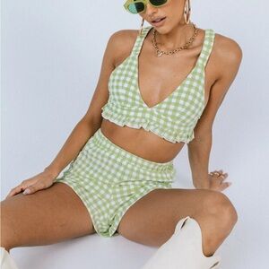 Princess Polly Green Gingham Two Piece Set